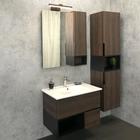 Зеркало шкаф Comforty Франкфурт 75 для ванной комнаты, цвет дуб шоколадно-коричневый - фото 294934418