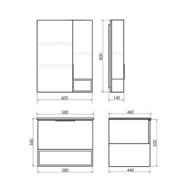Тумба – умывальник Comforty «Франкфурт – 60», с раковиной COMFORTY 60e, цвет дуб шоколадно – коричневый