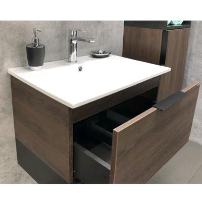 Тумба – умывальник Comforty «Франкфурт – 60», с раковиной COMFORTY 60e, цвет дуб шоколадно – коричневый