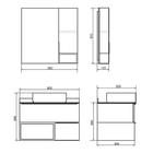 Зеркало шкаф для ванной комнаты Comforty «Штутгарт 90», 880×800 мм, цвет дуб тёмно-коричневый - Фото 2
