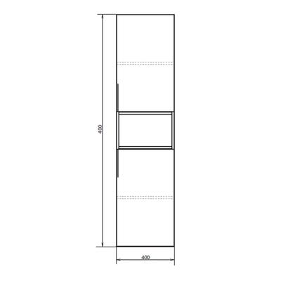 Шкаф – колонна для ванной комнаты Comforty «Штутгарт – 40», 400×320×1600 мм, цвет дуб тёмно – коричневый