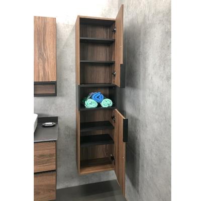 Шкаф – колонна для ванной комнаты Comforty «Штутгарт – 40», 400×320×1600 мм, цвет дуб тёмно – коричневый