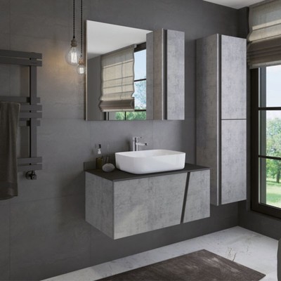 Шкаф - колонна COMFORTY «Эдинбург-40», 400×300×1600 мм, цвет бетон светлый