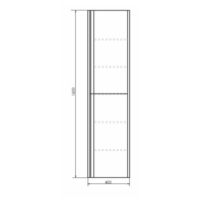 Шкаф - колонна COMFORTY «Эдинбург-40», 400×300×1600 мм, цвет бетон светлый