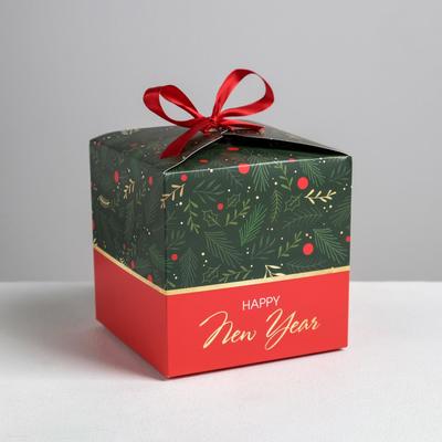 Коробка подарочная новогодняя складная «Тепла и уюта», 12×12×12 см, Новый год