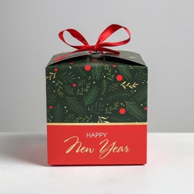 Коробка подарочная новогодняя складная «Тепла и уюта», 12×12×12 см, Новый год