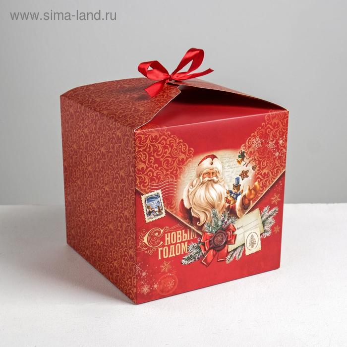 Складная коробка «Уютного нового года», 18 × 18 × 18 см