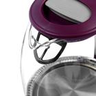 Чайник электрический Sakura SA-2715V, стекло, 1.7 л, 2200 Вт, пурпурный - Фото 2