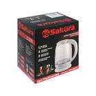 Чайник электрический Sakura SA-2718DBK, стекло, 1.7 л, 2200 Вт, регулировка t°, черный 5136414 - фото 13637252