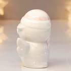 Сувенир керамика "Совёнок в полосатом розовом колпаке" серый 9х5,3х8,7 см - фото 804308639