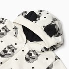 Комбинезон «Енот» Крошка Я, цвет белый, рост 56-62 см - фото 24547630