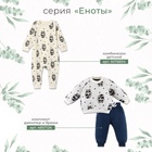 Комбинезон «Енот» Крошка Я, цвет белый, рост 62-68 см - фото 115508344