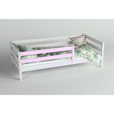 Кровать Сева, спальное место 1400х800, Белый/Розовый, Массив Берёзы