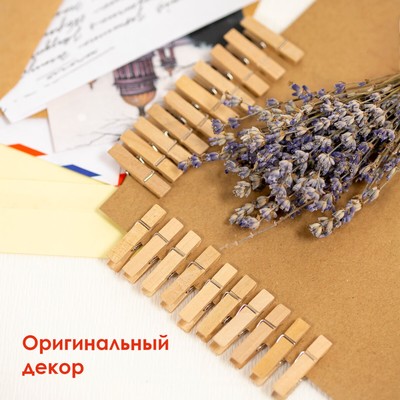 Прищепки декоративные «Классика», 20 штук, 3.5 см