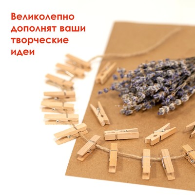 Прищепки декоративные «Классика», 20 штук, 3.5 см