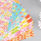 Цветная WASHI-бумага для декора "ЛЕТО",15х15см,самоклеящаяся набор 12 листов, 6 дизайнов - Фото 2