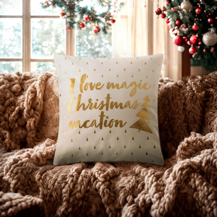 Наволочка декоративная Этель Magic Christmas 40х40 см, 100% п/э, велюр - Фото 1