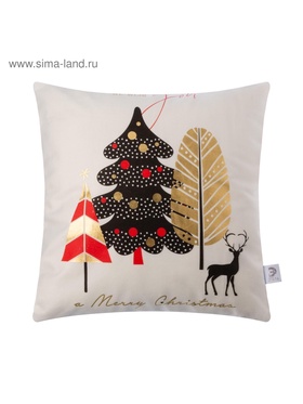 Наволочка декоративная новогодняя «Этель. Merry Christmas» 40×40 см, велюр