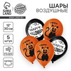 Воздушные шары латексные 12" «Хэллоуин», 5 шт. - Фото 1