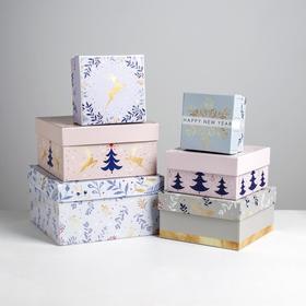 Набор подарочных коробок 6 в 1 «Нежность», 10 х 10 х 6 - 20 х 20 х 11 см , Новый год