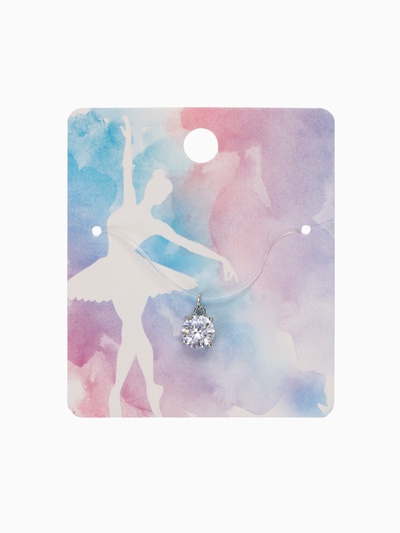 Кулон на леске «Страза», белый в серебре, 30 см