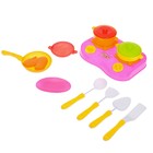Набор посуды "Малыш-кулинар-2" с плитой, 10 предметов, цвета МИКС - Фото 1