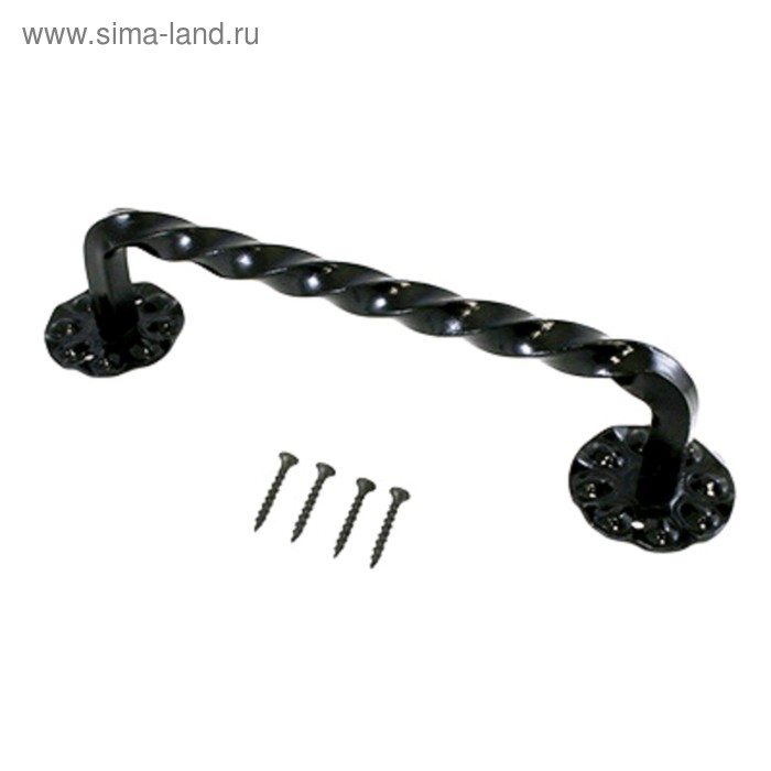 Ручка-скоба «Белгород» Витая 240 мм, черная - Фото 1