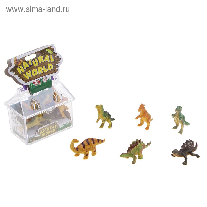 Набор животных "Мир динозавров" (набор 6 шт), МИКС - Фото 1