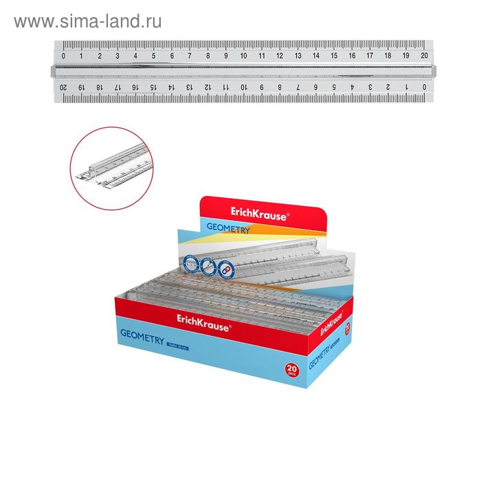 

Линейка с держателем 20 см ErichKrause "Clear" 49530