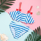 Купальник детский KAFTAN «Морячка», рост 122-128 см (34), голубой/белый - фото 34989169