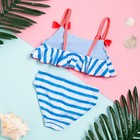 Купальник детский KAFTAN «Морячка», рост 122-128 см (34), голубой/белый - фото 34989170