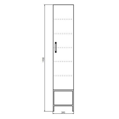 Шкаф – колонна для ванной комнаты Comforty «Бредфорд – 40», 390×320×1900 мм, цвет дуб тёмный