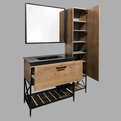 Шкаф – колонна для ванной комнаты Comforty «Бредфорд – 40», 390×320×1900 мм, цвет дуб тёмный