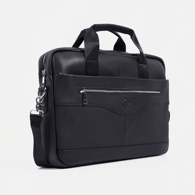 Сумка деловая мужская Fidelio Largo, на молнии, 39×8×29 см, черная