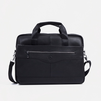 Сумка деловая мужская Fidelio Largo, на молнии, 39×8×29 см, черная