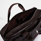 Сумка деловая мужская Fidelio Largo, на молнии, 40×8×29 см, тёмно-коричневая - Фото 7