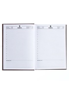 Ежедневник полудатированный Calligrata «Кожа», А5, 192 листа, твёрдая обложка, шёлк, кофейно-коричневый 4949668