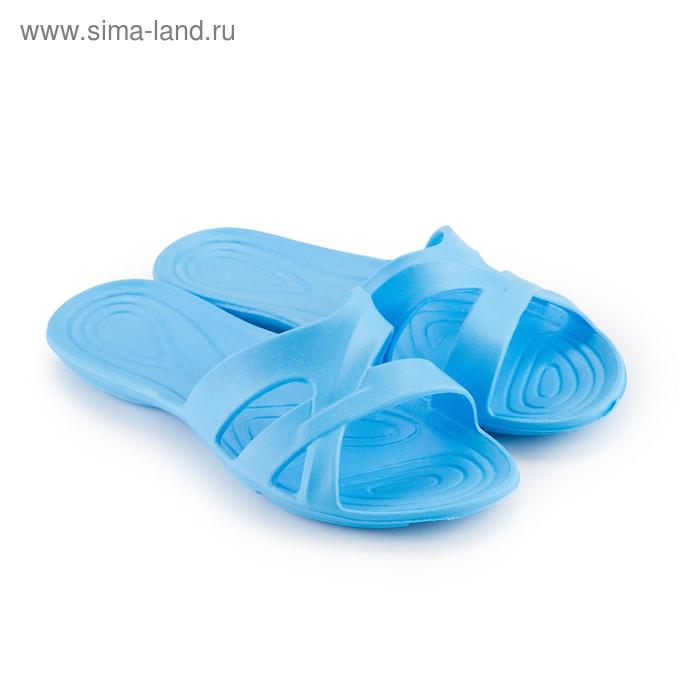 Сланцы пляжные женские, цвет голубой, размер 40 - Фото 1