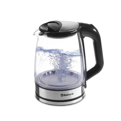 УЦЕНКА Чайник электрический Sakura SA-2722BK, стекло, 2.2 л, 1500 Вт, подсветка