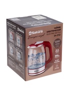 УЦЕНКА Чайник электрический Sakura SA-2722BK, стекло, 2.2 л, 1500 Вт, подсветка - Фото 6
