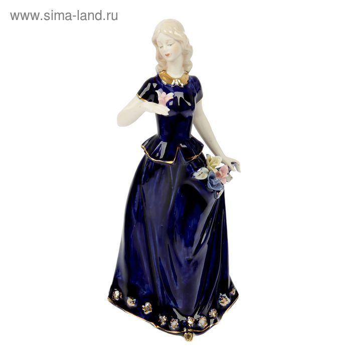 Сувенир "Мечтательная девушка в синем платье" 29х14х9 см - Фото 1