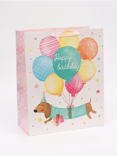 Пакет подарочный ламинированный, упаковка, «Happy birthday», XL 49×40×19 см