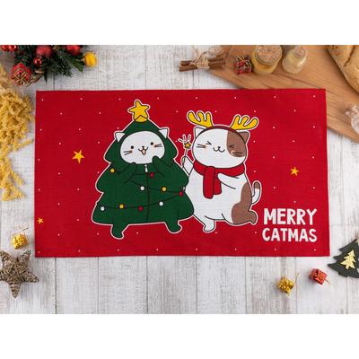 Полотенце «Доляна» Merry catmas 35×60 см,100% хлопок 160 г/м²