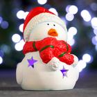 Фигура с подсветкой "Птичка в шарфике и шапке" красная, 9х7х10см - фото 41973754