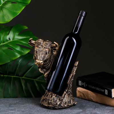 Подставка для бутылки «Бык», под бронзу, 16×21×25 см