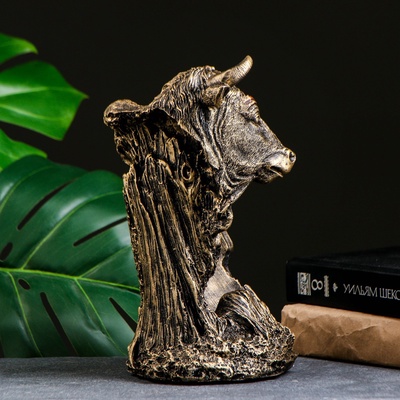 Подставка для бутылки «Бык», под бронзу, 16×21×25 см