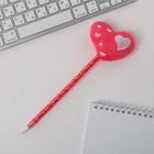 Ручка пластик, фигурная, сердце розовое - Фото 1