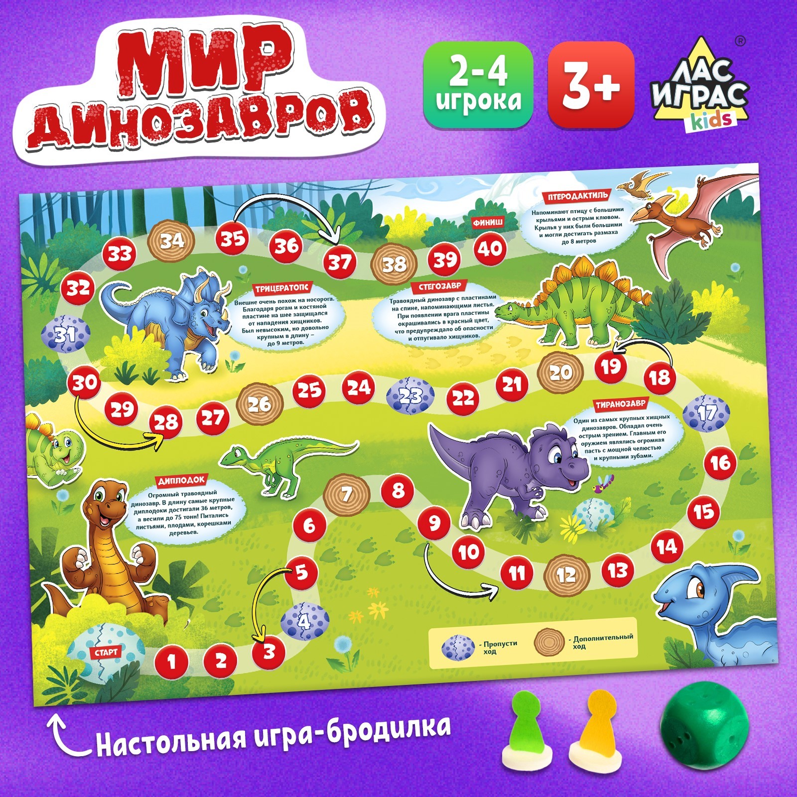 Игра-бродилка «Мир динозавров» (4973107) - Купить по цене от 47.60 руб. |  Интернет магазин SIMA-LAND.RU