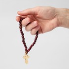 Чётки деревянные «Православные» 33 бусины с крупным крестом, цвет вишнёвый - Фото 3