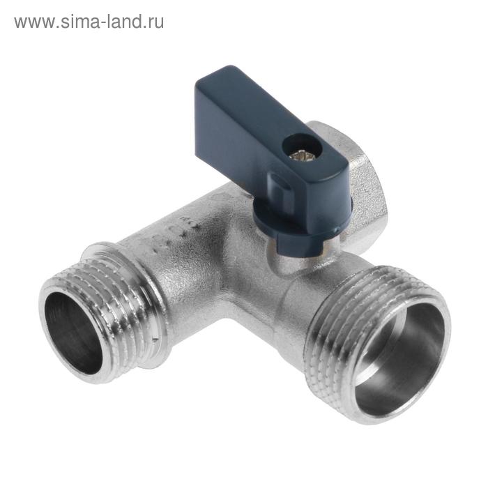 Кран шаровой AQUALINK, трехпроходной, 1/2" × 3/4" × 1/2", гайка/штуцер/штуцер, ручка-флажок - Фото 1